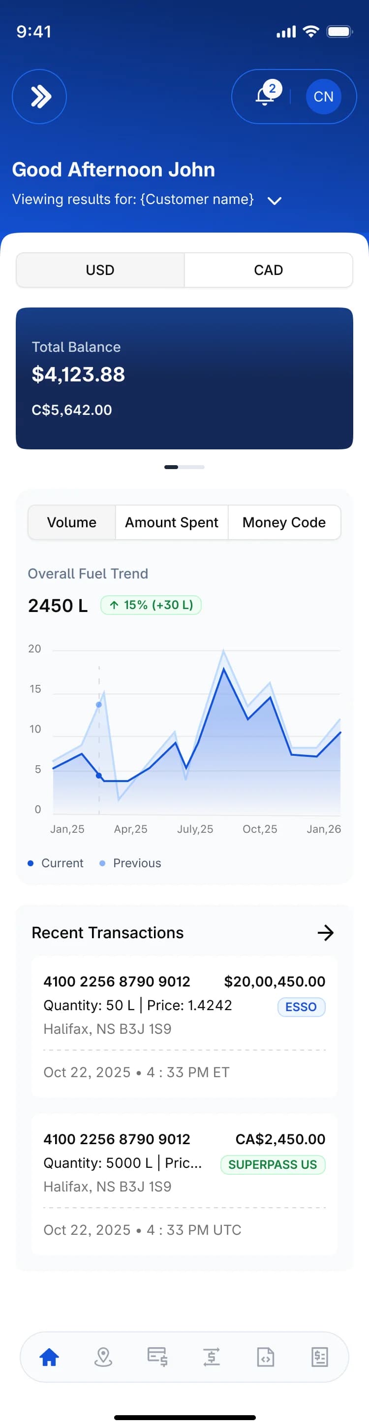 Fuel dashboard preview