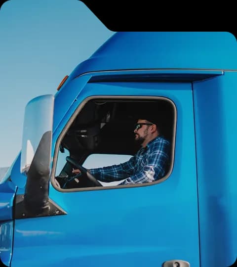 Truck driver in cab