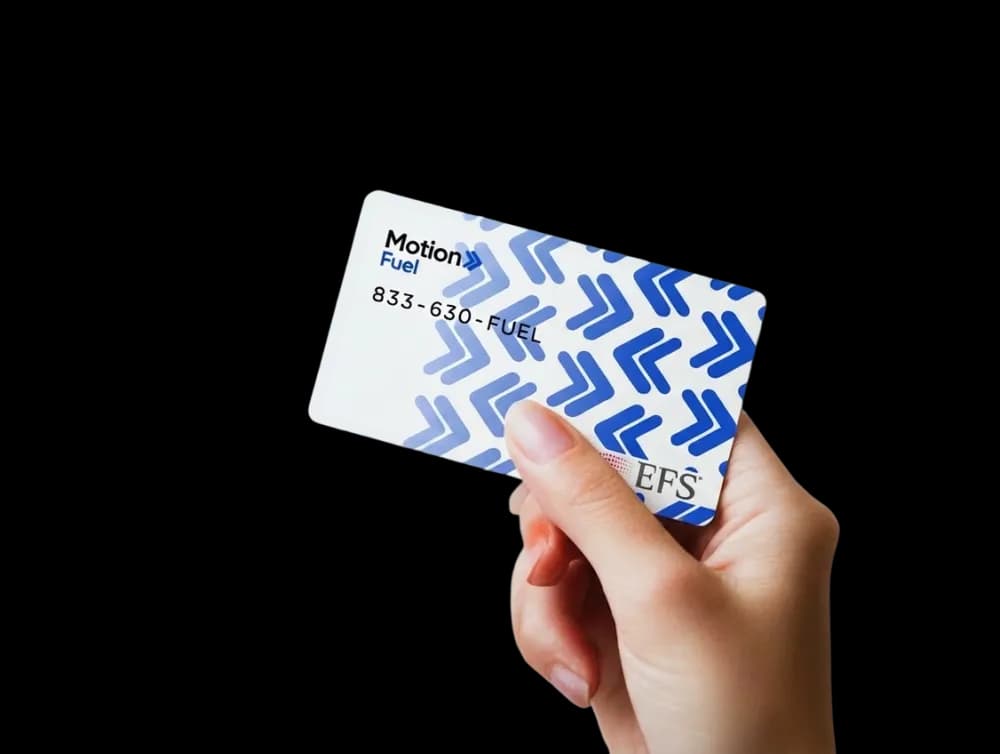 Hand holding a Motion Fuel Card